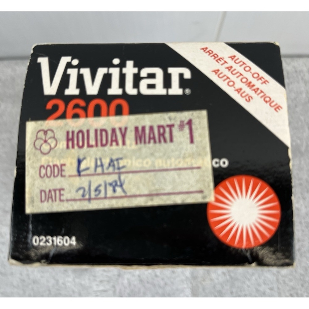Vintage Vivitar 2600 Auto Flash Standard Hot Shoe Mount Original Box Untested - Picture 6 of 9